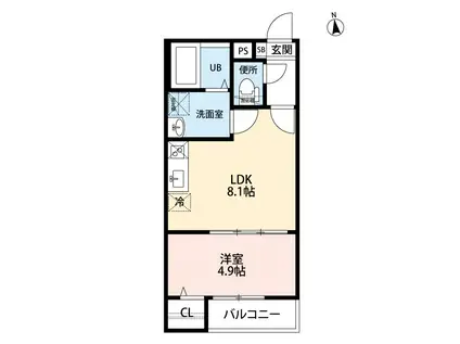 アークティカ上飯田(1LDK/2階)の間取り写真