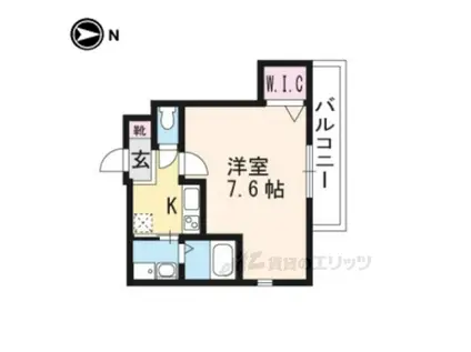 グランディール京大御蔭(1K/5階)の間取り写真