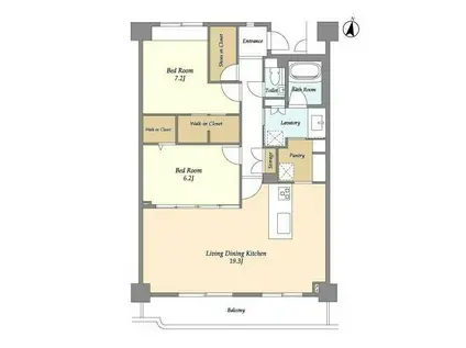 グランハイツ池尻(2LDK/5階)の間取り写真