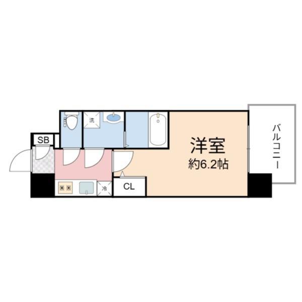エスリード大阪城イースト(1K/10階)の間取り写真