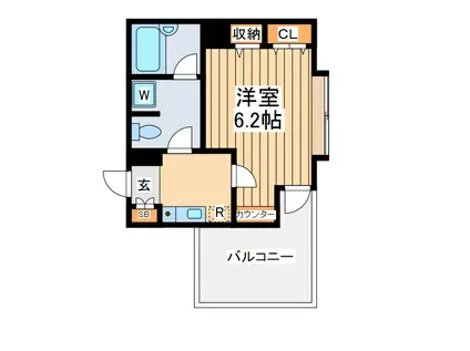 エヌエスケーセカンド(1K/8階)の間取り写真
