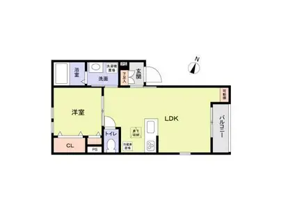 コンソラーレ南麻布(1LDK/1階)の間取り写真