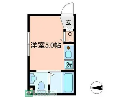 フェリオ押上(ワンルーム/1階)の間取り写真