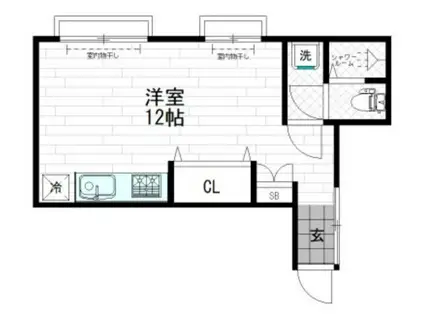 スマイルMIKU(ワンルーム/3階)の間取り写真