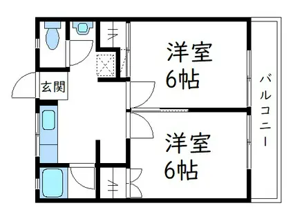ラピタ道上(2K/2階)の間取り写真