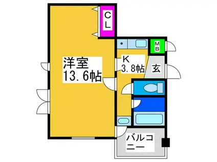 BELL E POQUE(1K/1階)の間取り写真