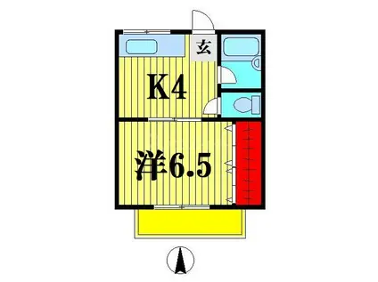 コーポラスNO24(1K/2階)の間取り写真