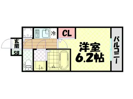 エスリード南堀江グランツ(1K/5階)の間取り写真