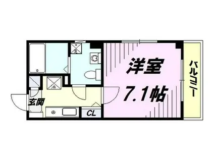 フォレント(1K/2階)の間取り写真