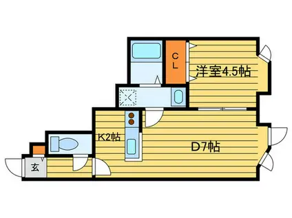 マリー西岡(1DK/3階)の間取り写真