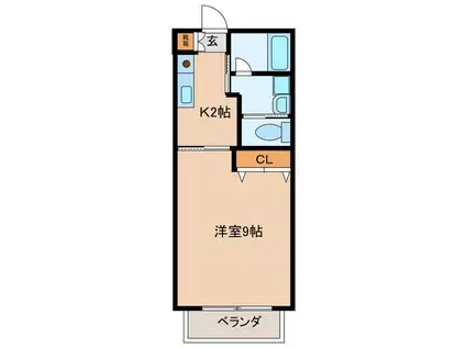 コーポキヨサト(1K/1階)の間取り写真
