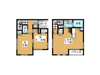 クレール高井戸(2LDK/1階)の間取り写真