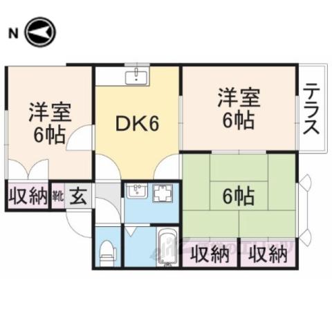 メゾンルミエール(3DK/1階)の間取り写真