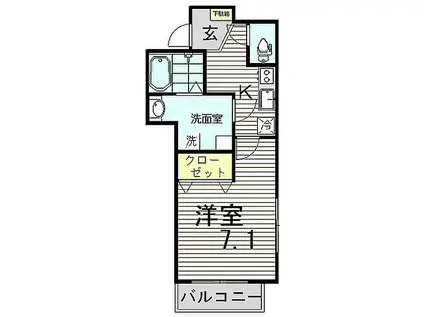 エーアストケイハウス(1K/2階)の間取り写真