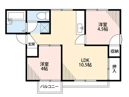 Kハイツ(2LDK/1階)の間取り写真