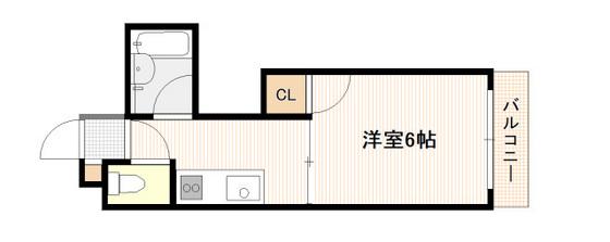 STビルNO.13(1K/2階)の間取り写真