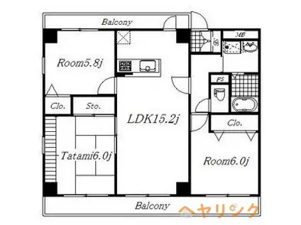 プレミール苗代N(3LDK/1階)の間取り写真