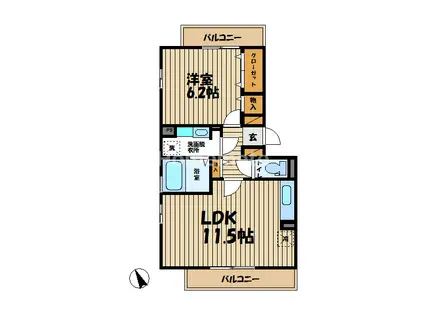 エミネンス(1LDK/3階)の間取り写真