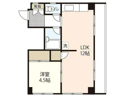 土屋ビル(1LDK/2階)の間取り写真