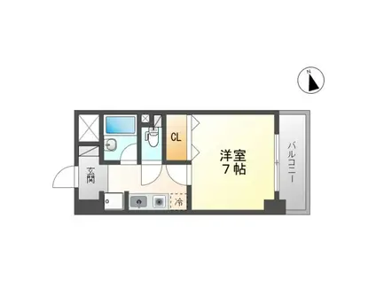 マローン新福(1K/5階)の間取り写真