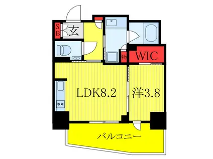 ザ・パークハウス赤羽フロント(1LDK/4階)の間取り写真