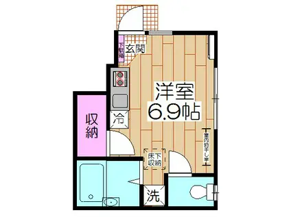 フェリシテ北千住(ワンルーム/1階)の間取り写真