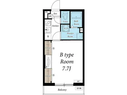 リブリ・エクセル柏(1K/1階)の間取り写真