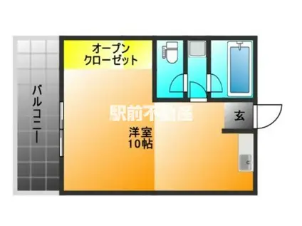 コーポ平島(ワンルーム/3階)の間取り写真