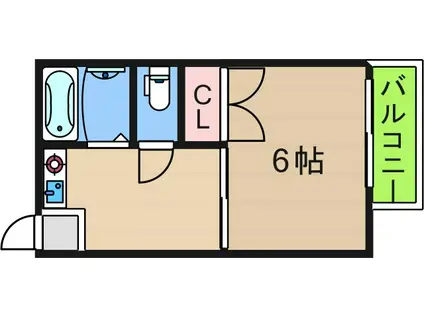 コーポナカノ(1K/4階)の間取り写真