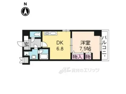 プラネシア星の子京都駅前西(1DK/8階)の間取り写真