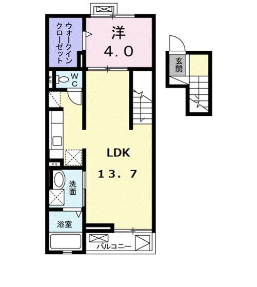 マリーアンジュ(1LDK/4階)の間取り写真
