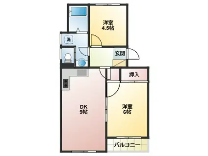 ソレイユ幕張(2LDK/2階)の間取り写真