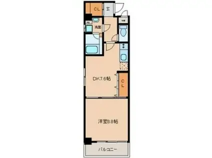 ENCHANTE泉(1DK/8階)の間取り写真