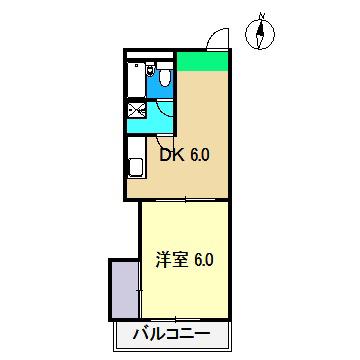 ドルフ高須(1DK/3階)の間取り写真