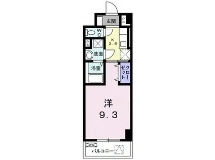 プラシードK さくら(1K/2階)の間取り写真