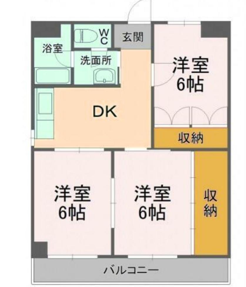 とどろきハイツ(3DK/2階)の間取り写真
