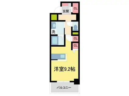 ジュネス里中(ワンルーム/1階)の間取り写真