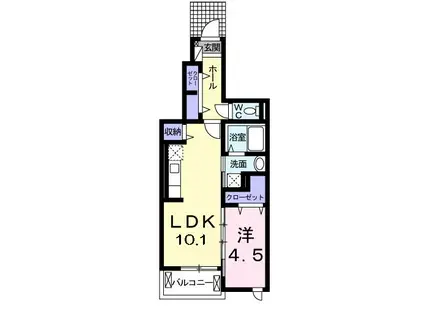 カーサエテルノ(1LDK/1階)の間取り写真