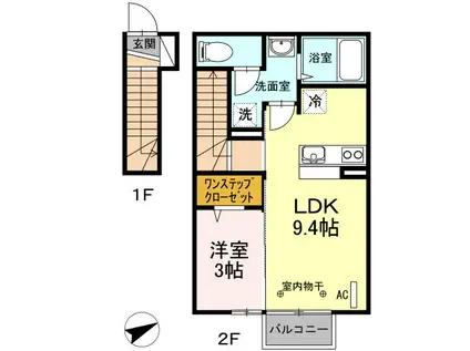 グレード VI(1LDK/2階)の間取り写真