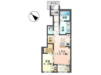 コンフォール(1LDK/1階)の間取り写真