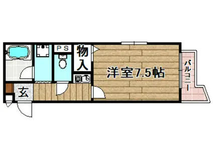 コンフォート・グリーン(1K/4階)の間取り写真