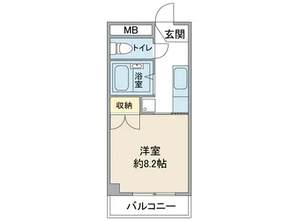 グローリアス城II(1K/4階)の間取り写真