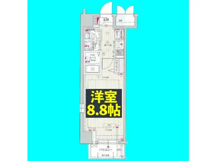 エステムプラザ名古屋・栄プレミアム(1K/9階)の間取り写真