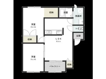 ネイチャーIII(2LDK/2階)の間取り写真