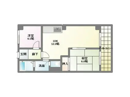 柴昭ハイツ(2LDK/2階)の間取り写真