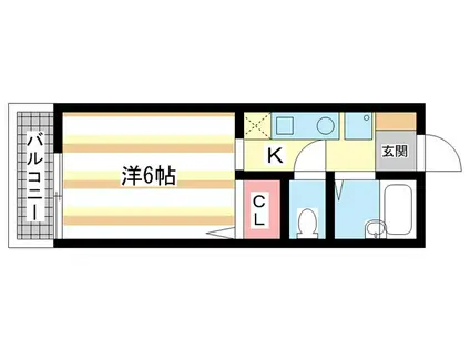 フルール22(1K/2階)の間取り写真