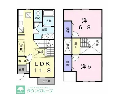 リアン・スプリングミー(2LDK/1階)の間取り写真