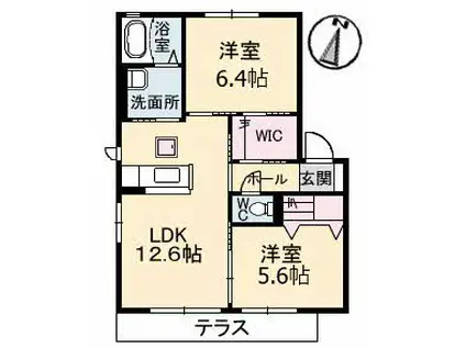 PUMPKIN HOUSE II(2LDK/1階)の間取り写真