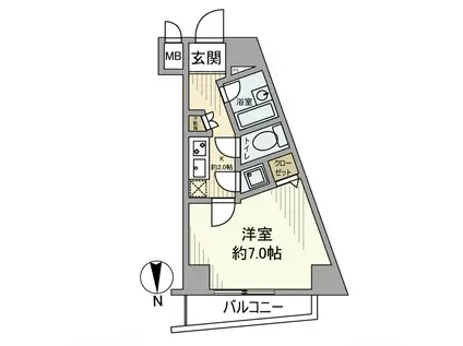 パレステュディオ文京音羽(1K/6階)の間取り写真