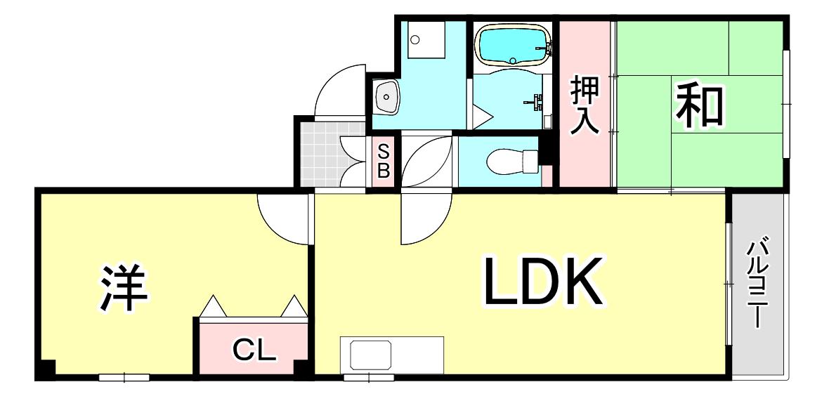 イーストハイツ(2LDK/1階)の間取り写真